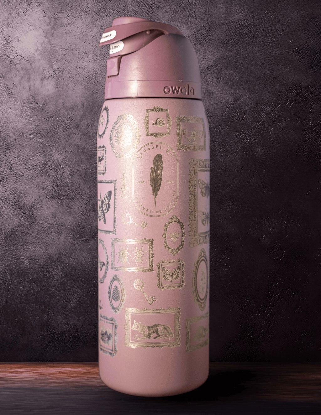 Vintage Frame Etched Tumbler | Gothic Gallery Wrap Design | Laussel Exclusive