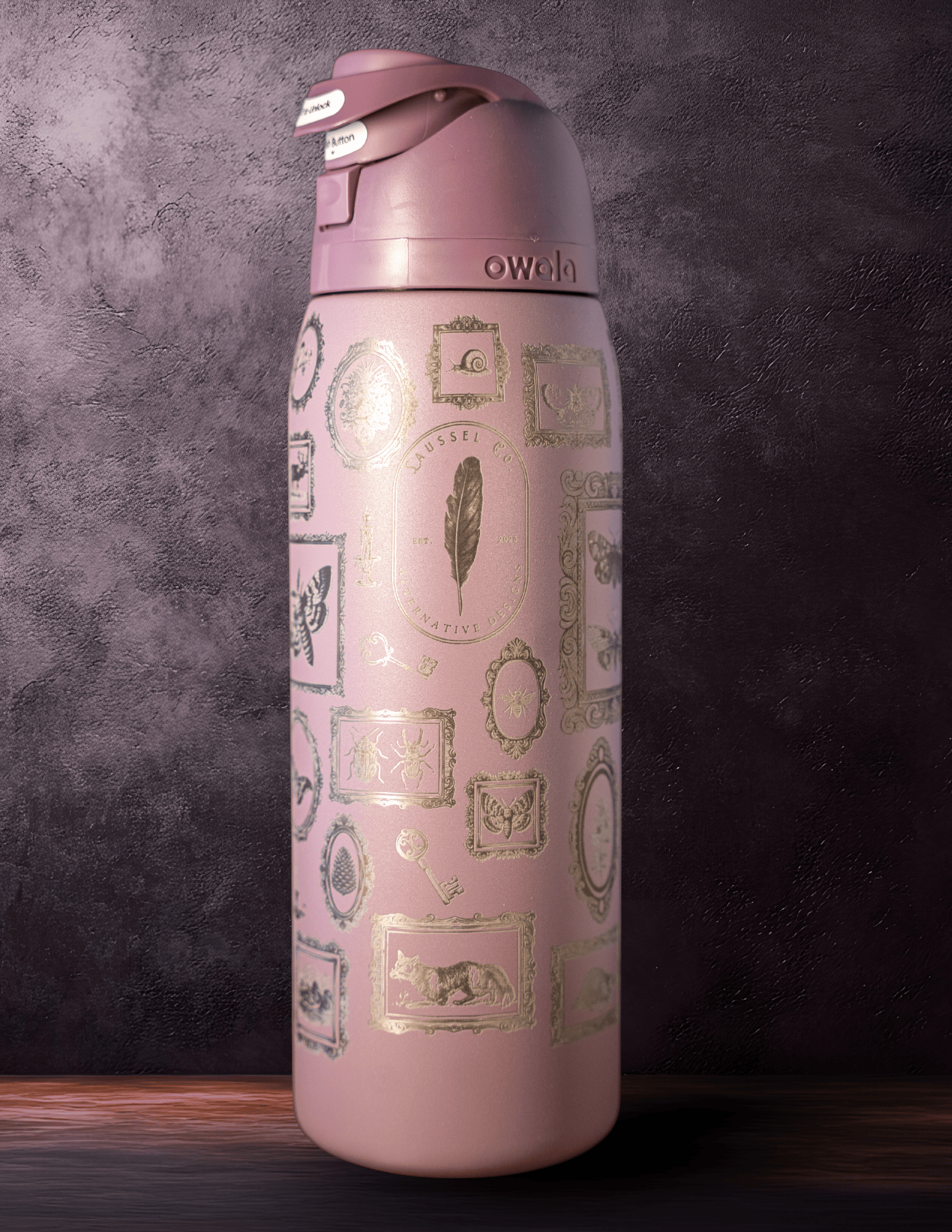 Vintage Frame Etched Tumbler | Gothic Gallery Wrap Design | Laussel Exclusive