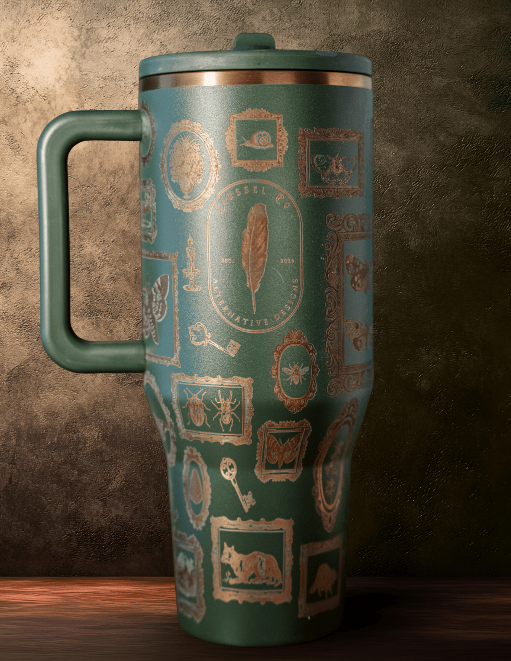 Vintage Frame Etched Tumbler | Gothic Gallery Wrap Design | Laussel Exclusive